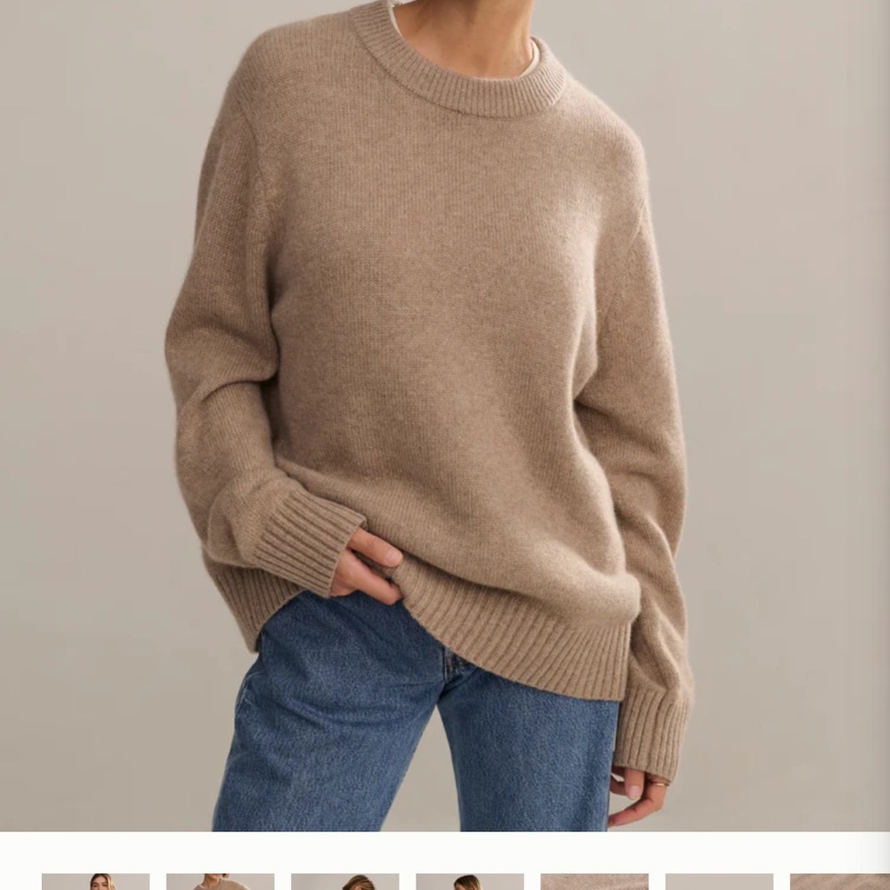 Jenny Kayan- Elegant Tan Women's Crew Neck Sweater